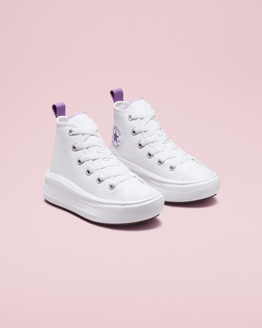 Girls' Converse Chuck Taylor All Star Move High Top Platform Shoes White / Purple / White | AU 38451Q